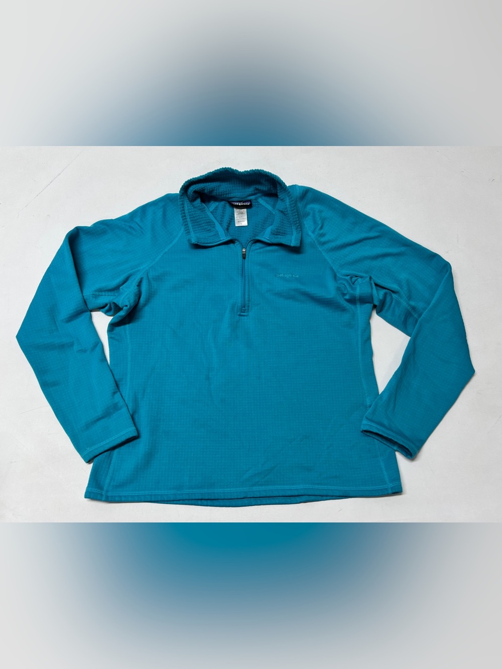 Patagonia Polartec Power Dry 1/4 Zip Pullover Fleece Women's Large Blue Teal